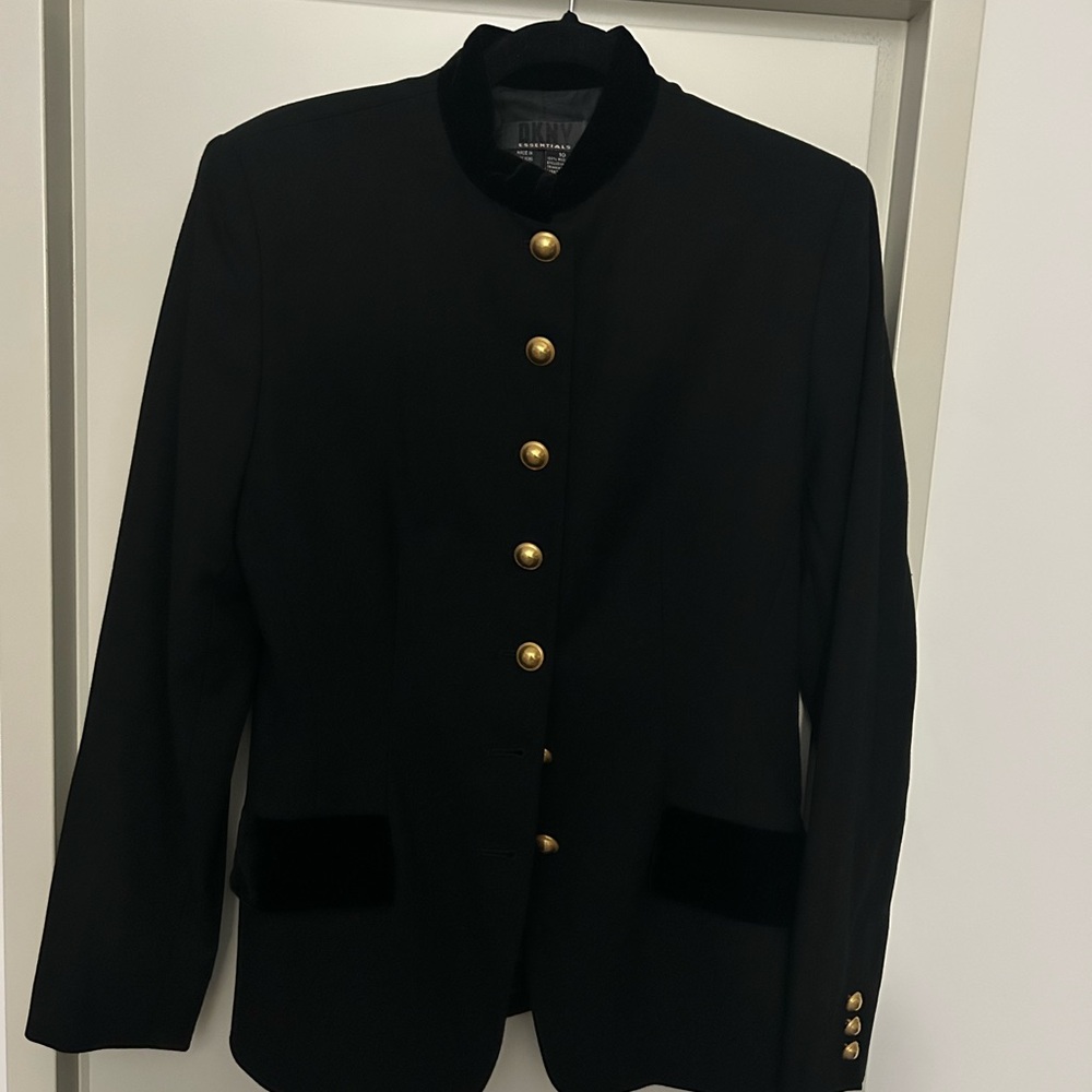 DKNY Velvet trimmed Wool Blazer